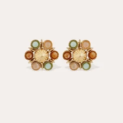 Boucles d'oreilles Augusta - Amazonite & Quartz Rose