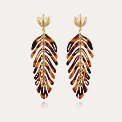 Boucles d'oreilles Cavallo acetate - Écaille