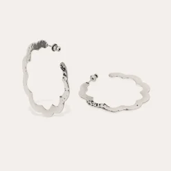 Boucles d'oreilles créoles Bolduc Flore petit modèle