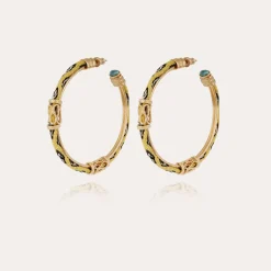 Boucles d'oreilles créoles Lima cabochons