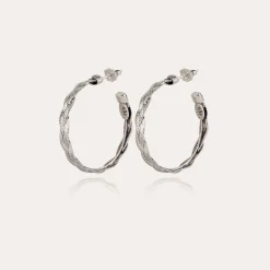 Boucles d'oreilles créoles Tresse petit modèle
