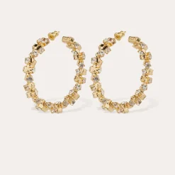Boucles d'oreilles créoles Trévise strass