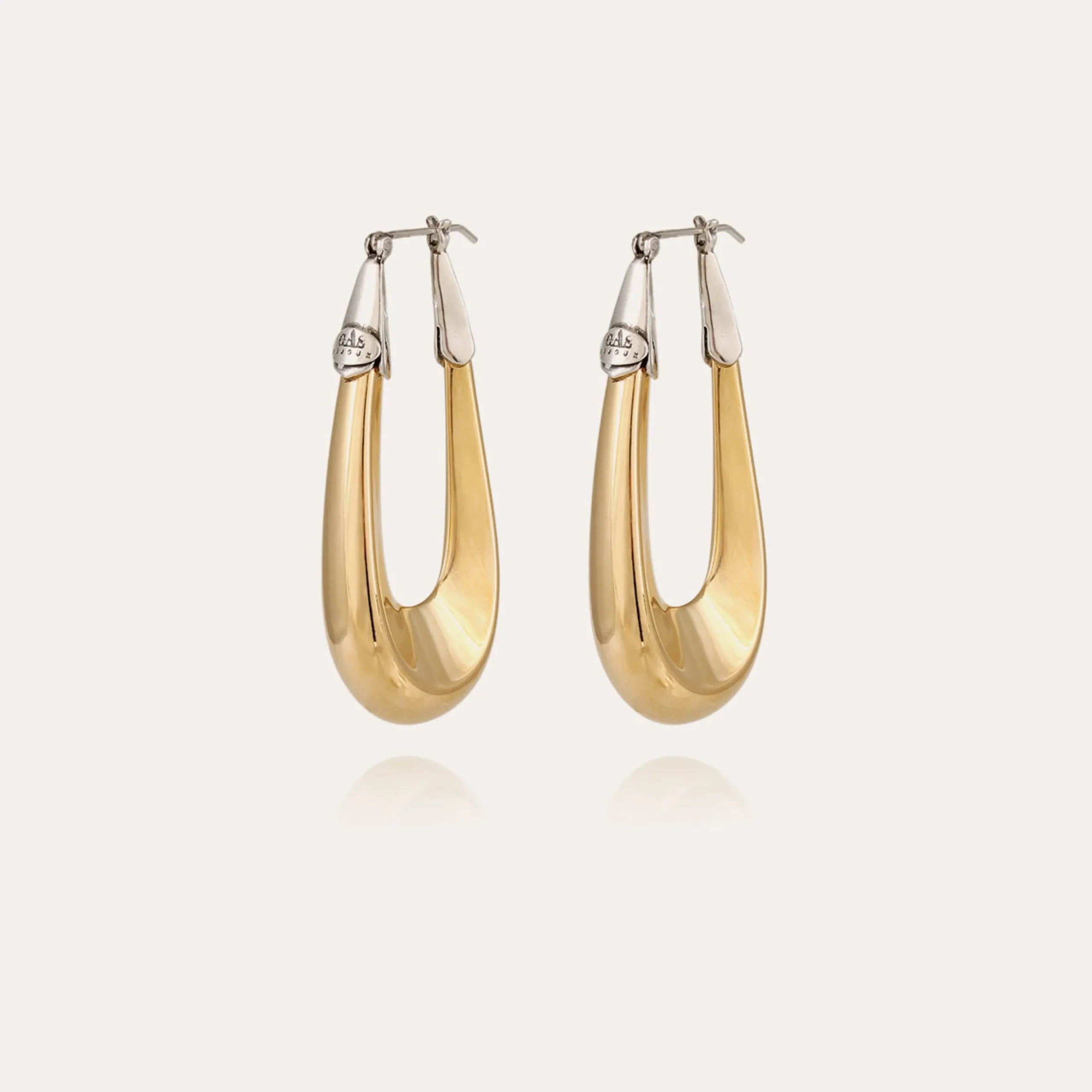 Boucles d'oreilles Écume grand modèle bicolore