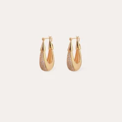Boucles d'oreilles Écume petit modèle - Zircone