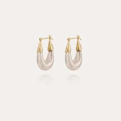 Boucles d'oreilles Écume petit modèle bicolore