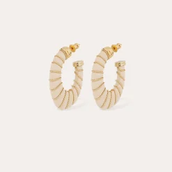Boucles d'oreilles Cyclade petit modèle acétate - Ivoire