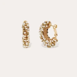 Boucles d'oreilles Izzia petit modèle - Nacre Blanche