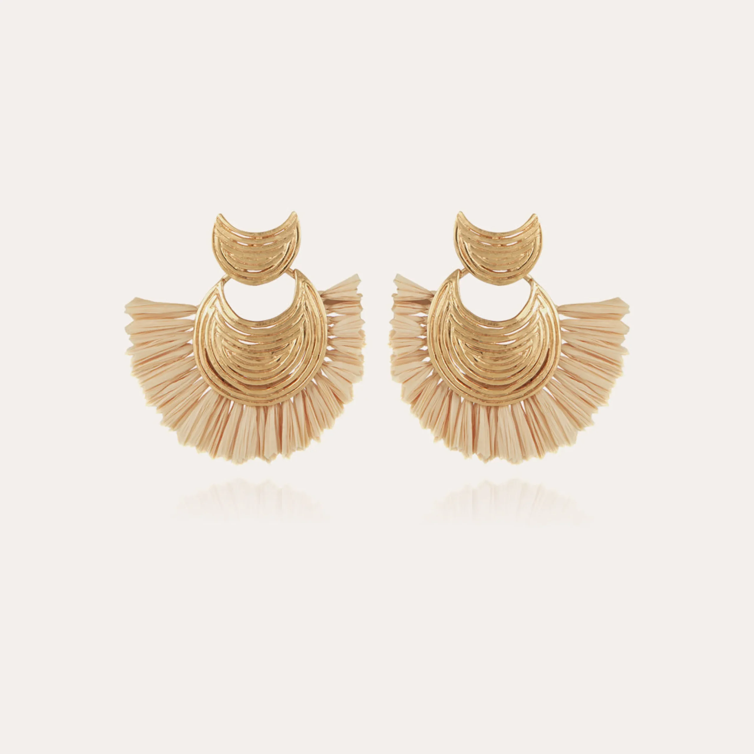 Boucles d'oreilles Luna Wave raphia mini