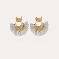 Boucles d'oreilles Luna Wave raphia mini