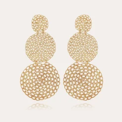 Boucles d'oreilles Onde Gourmette double
