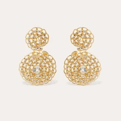 Boucles d'oreilles Onde Gourmette strass petit modèle