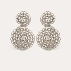 Boucles d'oreilles Onde gourmette strass