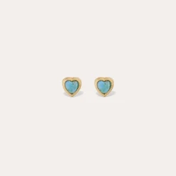 Boucles d'oreilles puce Amore - Turquoise