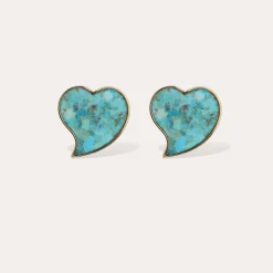 Boucles d'oreilles puces grand modèle Mirage - Turquoise