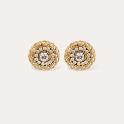 Boucles d'oreilles puces Léonie strass