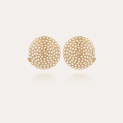 Boucles d'oreilles puces Onde Gourmette grand modèle