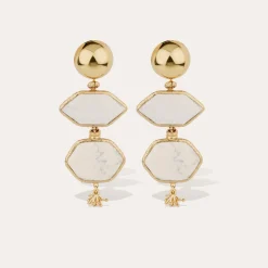 Boucles d'oreilles Silenza - Opale blanche