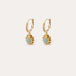 Boucles d'oreilles Tao Splash - Quartz Bleu
