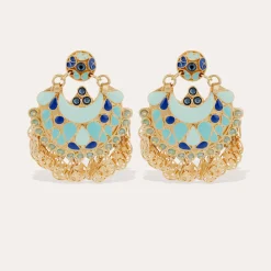 Boucles d'oreilles Éventail émail