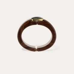 Bracelet Arty acétate - Marron & Jaspe Kambaba