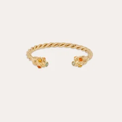 Bracelet jonc Amarante torsade - Amazonite & Cornaline