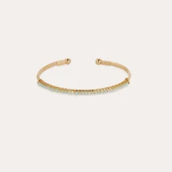 Bracelet Lyre jonc petit modèle - Calcite bleue