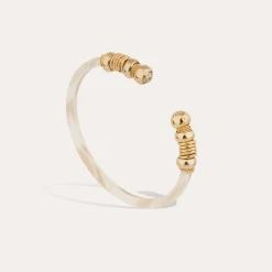 Bracelet Sari strass acétate - Ivoire