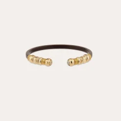 Bracelet Sari strass acétate - Marron