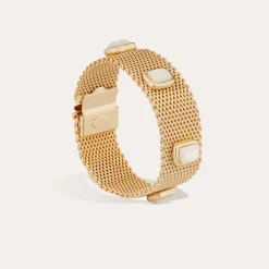 Bracelet Totem Pierre grand modèle - Nacre blanche