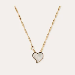 Collier Mirage Coeur petit modèle - Nacre blanche