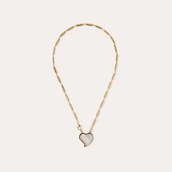 Collier Mirage Coeur petit modèle - Nacre blanche