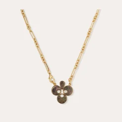 Collier Mirage Trèfle - Nacre grise