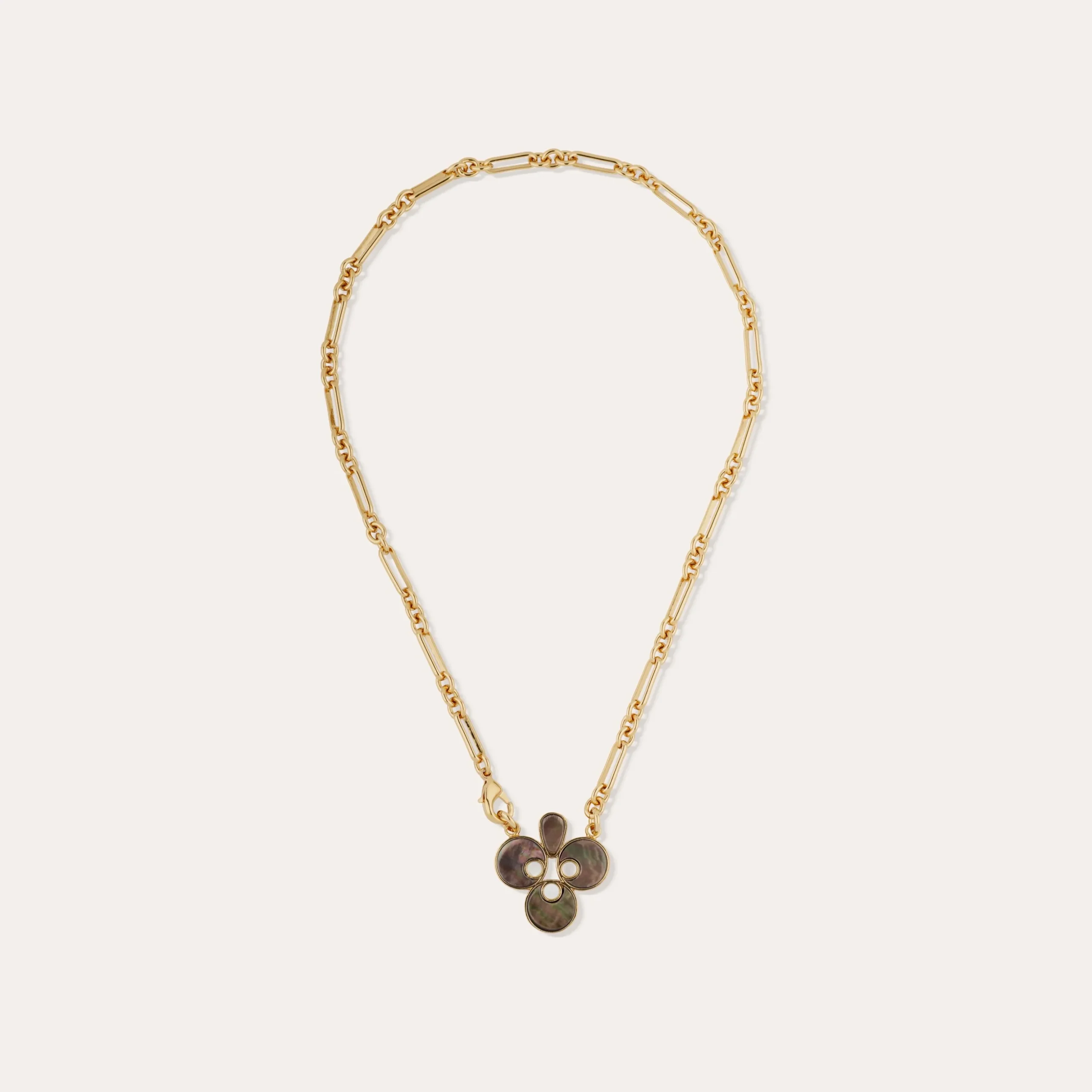 Collier Mirage Trèfle - Nacre grise