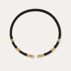 Collier Sari - Cuir & turquoise