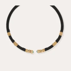 Collier Sari - Cuir & turquoise