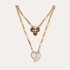 Collier Scapulaire Mirage - Bois & Nacre Blanche