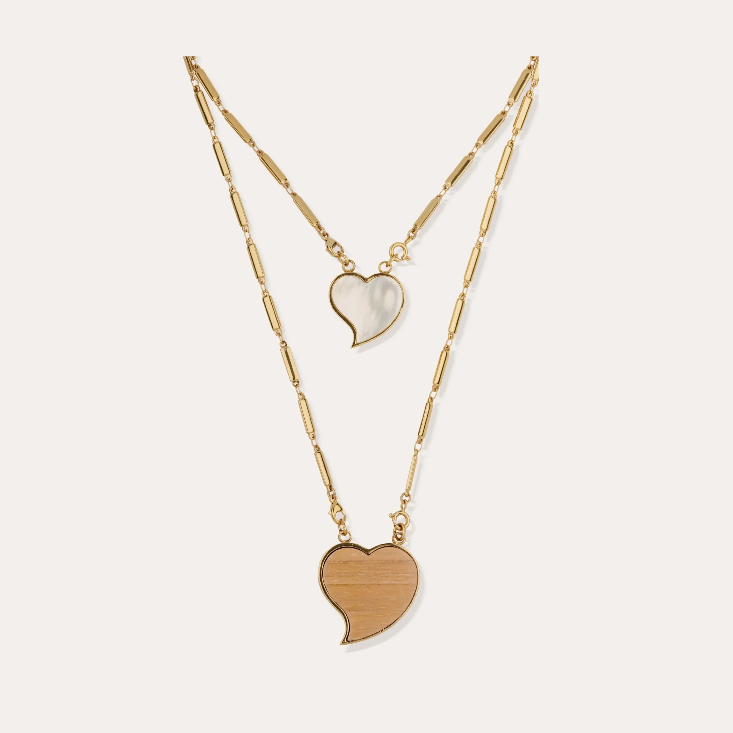 Collier Scapulaire Mirage - Bois & Nacre Blanche