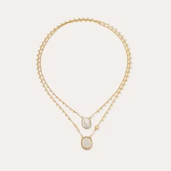 Collier Scapulaire Ovo - Nacre blanche