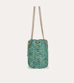 Sac Bourse Palmiers - Turquoise